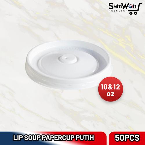 Jual Lid Soup Papercup 10&12oz (50pcs) Tutup Papercup Putih Premium ...