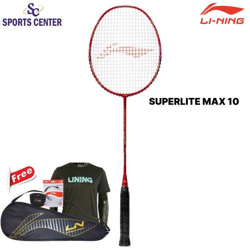 Promo New Full Set Raket Badminton Lining Superlite Max 10 Dark