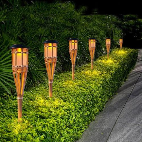 Promo Lampu Hias Tancap Taman Led Solar / Dekorasi Taman Buluh Bambu