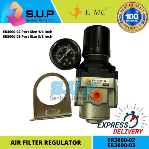 Er3000 Jual Air Unit Regulator ER3000-02 / ER3000-03 / EMC Pneumatic - Jakarta ...