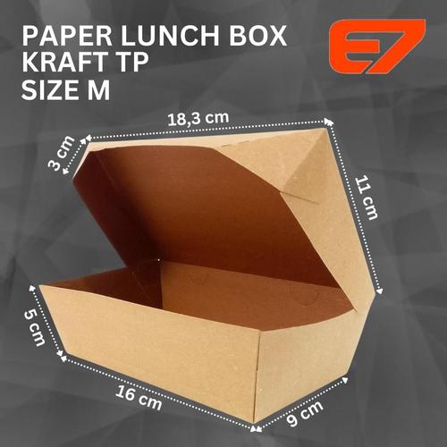 Jual Paper Lunch Box Kraft Uk M - Kotak Makan Kertas Kraft, Lunch Box ...