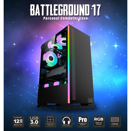 Jual Casing Simbadda BattleGround 17 ATX, mATX Tempered Glass