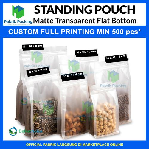 STANDING POUCH FLAT BOTTOM MATTE TRANSPARANT ZIPLOCK SATUAN MATTE DOFF,  10x15 cm di Pabrikpacking Tokopedia