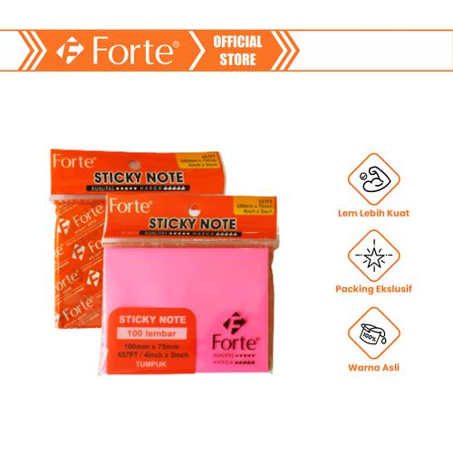 Jual [Forte] Sticky Note Memo Tempel 100x75mm 100lbr - Fluorescent ...