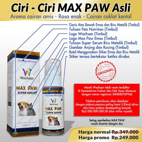 Jual Max Paw Vitamin Kucing Anjing Sakit Napsu Makan Bulu Rontok Bulu