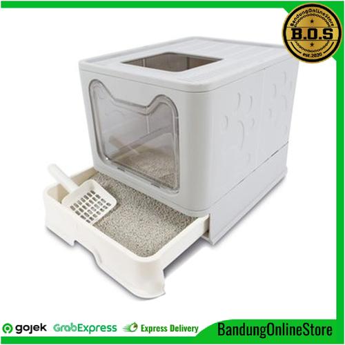 Jual Mpets Pet Toilet Kucing Tertutup Besar Dengan Tatakan Pasir Litter