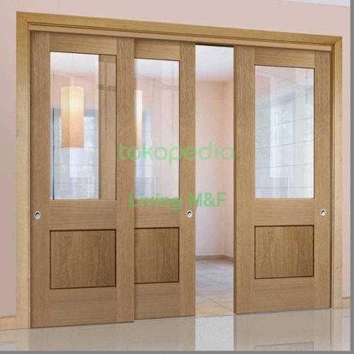 Jual PINTU geser PINTU MINIMALIS kayu JATI SOLID - Jakarta Utara
