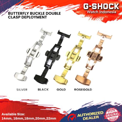Butterfly Buckle Double Clasp Deployment Kepala Tali Jam Tangan Rosegold,  16mm di G-shock Watch Indonesia Tokopedia