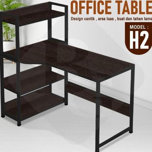 Jual MEJA KERJA HTD MEJA LAPTOP KERJA MINIMALIS OFFICE TABLE H2 BROWN ...