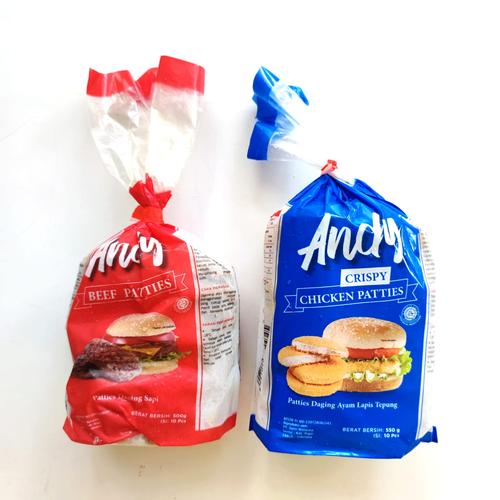 Jual ANDY beef patties & crispy chicken patties 550gr BEEF PATTIES