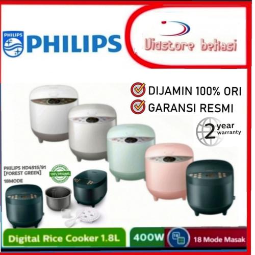 Jual MAGIC COM PHILIPS DIGITAL RICE COOKER HD 4515 FUZZY LOGIC digital 4menu (MERAH) Kota