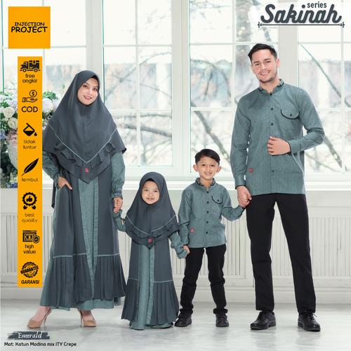 Jual Baju Couple Sarimbit Keluarga Muslim Arra Sakinah Emerald Hari