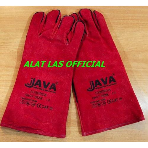 Jual Sarung Tangan Las Kulit Merah 14 inch Java Welding Premium Ukuran ...