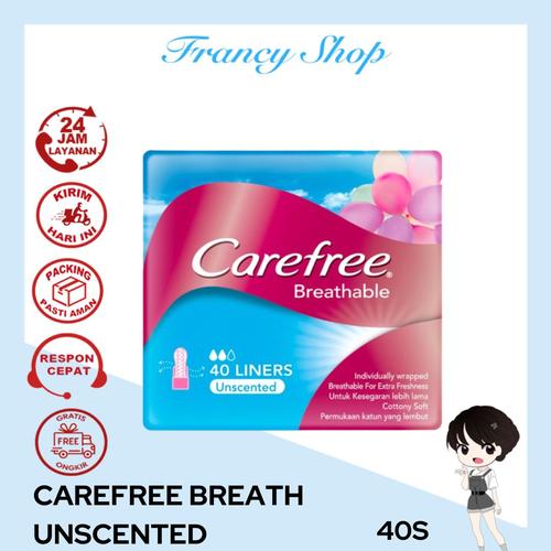 Promo Carefree Breath Unscented Panty Liner 40s Kota Surabaya