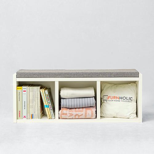 Bench Dan Rak Promo IFURNHOLIC Edwin Bench | Storage Bench Kayu | Kursi Panjang Rak ...