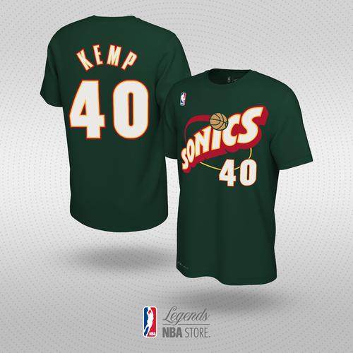 Maillot De Basket Brodé Shawn Kemp #40 Seattle Supersonics – Homme Taille L, Neuf