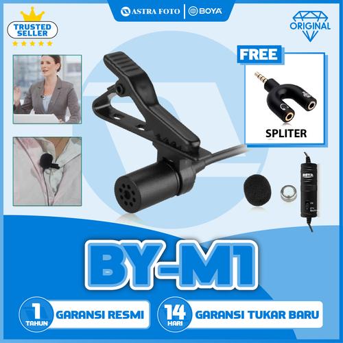 Jual Microphone Mic Clip On Boya BYM1 Lavalier M1 DSLR MIRRORLESS HP