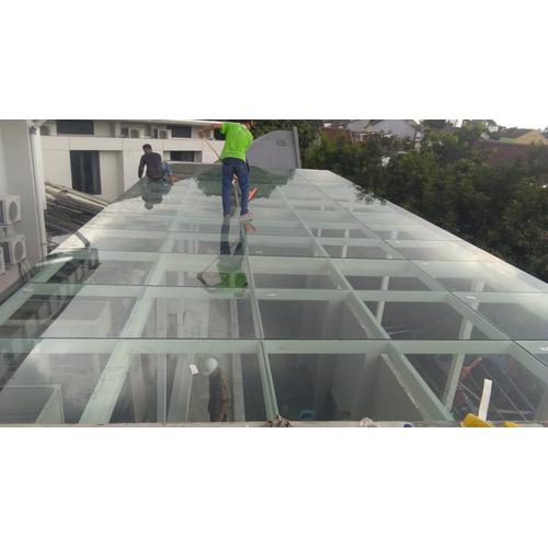 Jual kaca laminated tempered tebal 10-60mm untuk kanopi / lantai