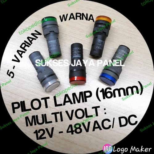 Jual pilot lamp 16mm(12v-24v-48vdc/ac)multi volt-5varian warna - pl-16 ...