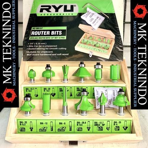Jual Ryu Router Bits Set 12 PCS 1/4” Mata Profil Router 1/4 In Trimmer ...