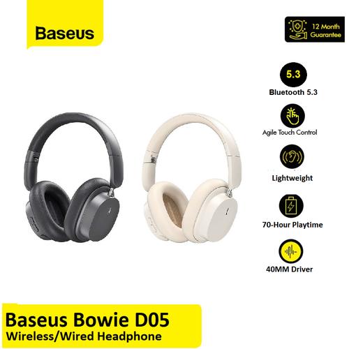 Jual Baseus D05 Bowie Wireless Headphone Bluetooth Wired Bass