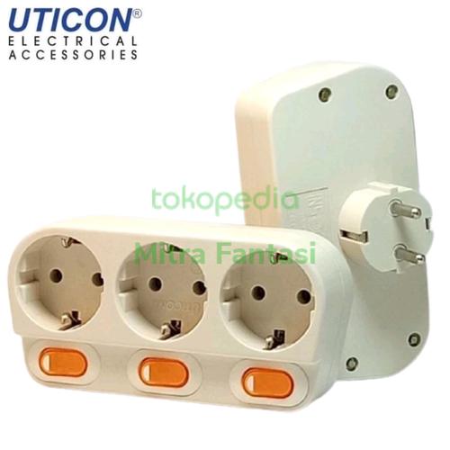 Uticon Socket Jual UTICON Over Steker 3 Lubang Saklar Stopkontak Switch On Off S ...