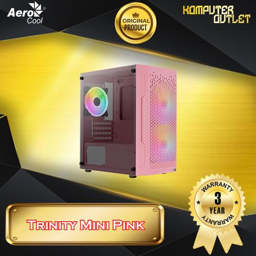 Jual AEROCOOL TRINITY MINI PINK V2 MINI TOWER CASE TEMPERED GLASS CASING PC Jakarta Pusat