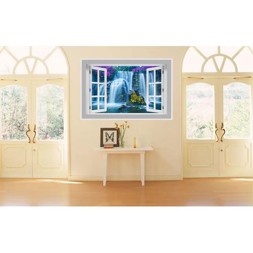 Jual Dekorasi Dinding 3D Wall Art Jendela Gambar Air Terjun - Air