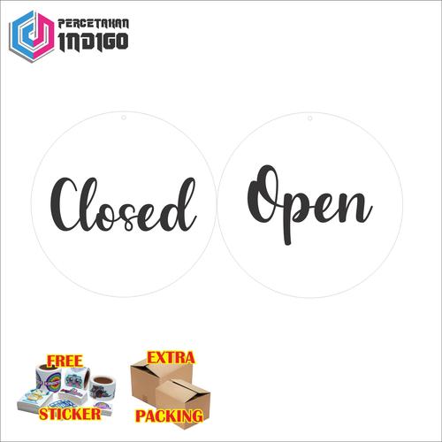 Jual papan tanda sign board bulat open closed putih type b - Kab ...