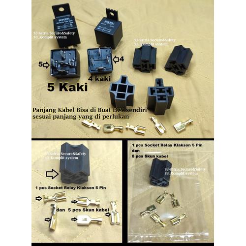 Jual rumah Relay Klakson 5 Pin 4 kaki Socket 5kaki 4kaki 4pin 5pin