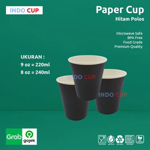 Jual Paper hot Cup | Gelas Kertas | paper cup hitam - 9 oz (220ml ...