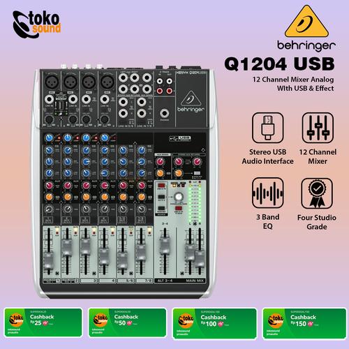 Jual Behringer Q1204USB 12 Channel Mixer Analog with Xenyx Preamps