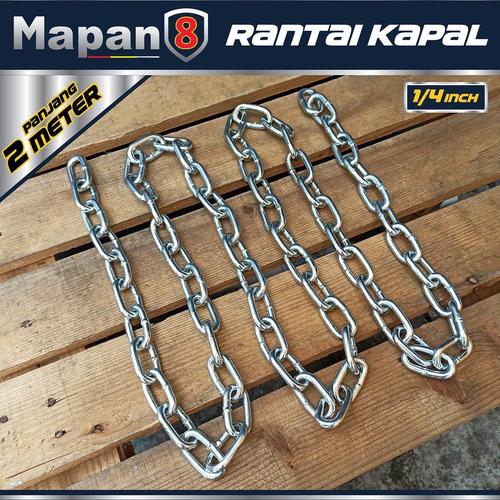 Jual Rantai Besi / Kapal Galvanized 6 mm ( 1/4 inch ) panjang 2 meter ...
