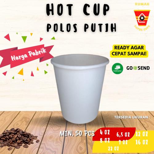 Jual Paper Hot Cup Putih Polos Banyak Ukuran 9 Oz Jakarta Selatan