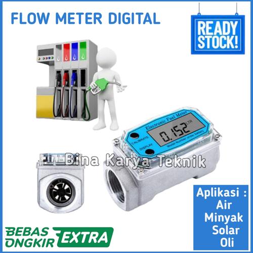 Jual Flow Meter Digital Turbine 1 inch Flow Meter Solar/Air Digital ...