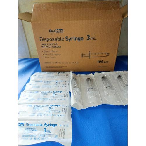 Jual Disposable Syringe 3ML Onemed Luer LockLL Tanpa Jarum Box Jakarta Timur Mastha Medica