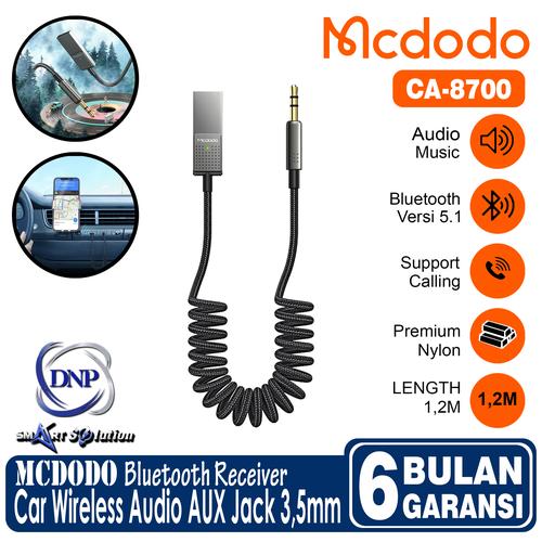 Jual MCDODO CA8700 Car Wireless Bluetooth Receiver BT 5.1 USB To Aux 3