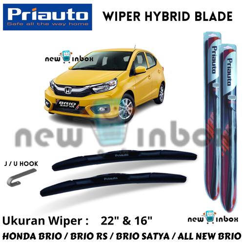 Jual Wiper Depan Priauto Hybrid Blade HONDA BRIO ALL NEW BRIO 22"&16