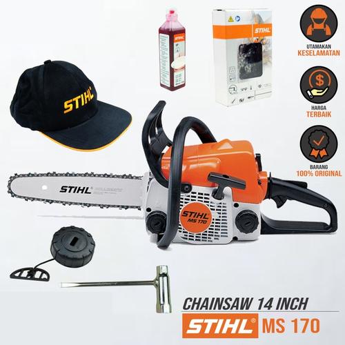Jual CHAINSAW STIHL MS 170 SENSO MS170 Gergaji Kayu 14 inch Bar