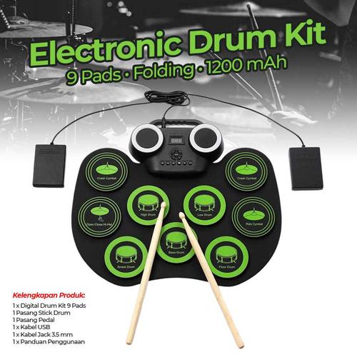 Jual Drum Perkusi Elektrik Electronic Digital Drum Kit Folding USB