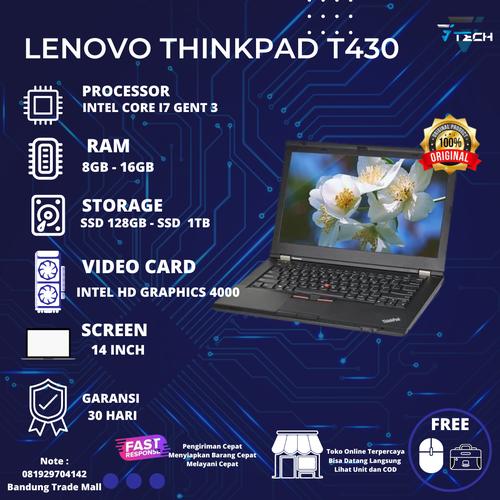 Promo Laptop Gaming Editing Rendering Lenovo ThinkPad T430 i7