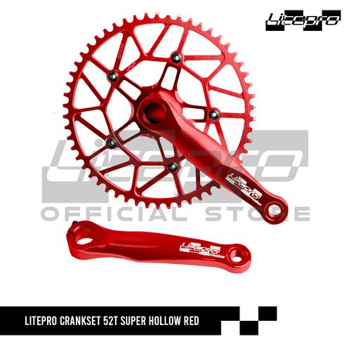 Promo LITEPRO CRANKSET 52T SUPER HOLLOW BLACK Cicil 0% 3x Kota