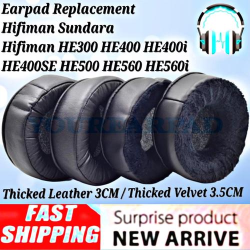 SOULWIT Cuscinetti Auricolari Di Ricambio Per HIFIMAN SUNDARA, HE400, HE560, HE500, HE300, In Tessuto A Maglia Con Memory Foam, Nero