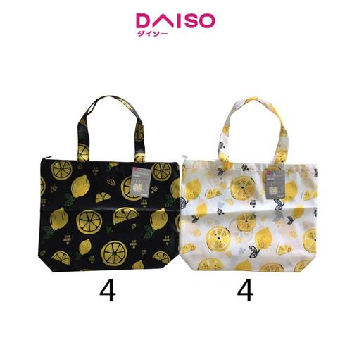 Jual Daiso Shopping Bag With Fastener Lemon White Jakarta Utara