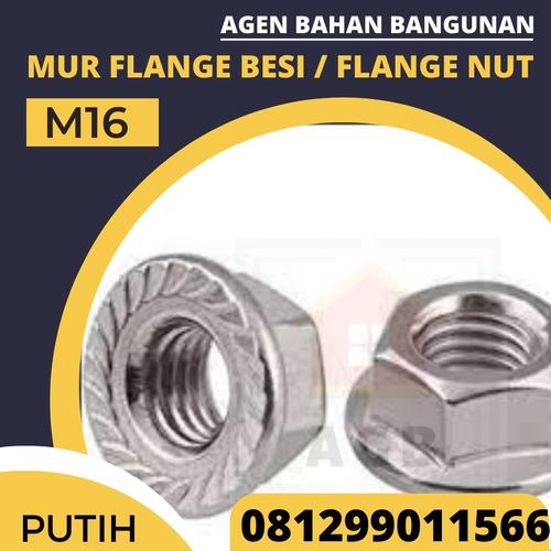 Jual Mur Baut Flange Besi M16 / Flange Nut Besi M16 (Mur Tanpa Baut) Jakarta Utara Agen