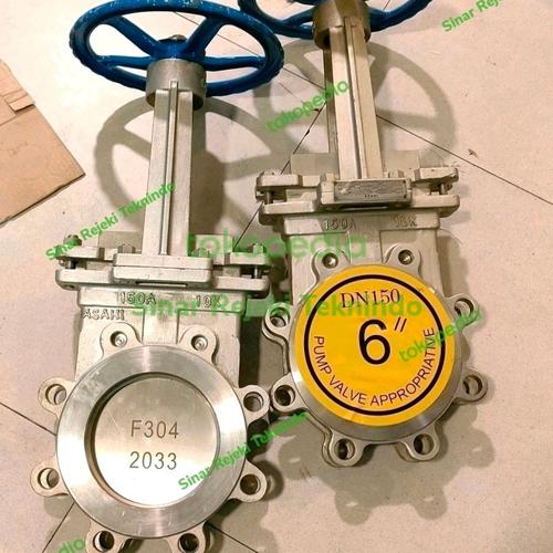 Jual Knife gate valve Jis10K SS304 3"inch / Wafer gate valve Stainless Jakarta Barat Sinar