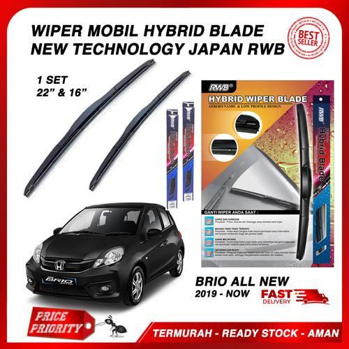 Jual Wiper Mobil HONDA BRIO Karet Wiper Frameless Hybrid Blade Set RWB