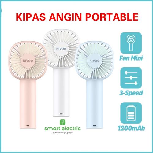 Jual KIVEE Kipas Angin Portable 3 Speed 1200 mah Rechargeable Mini Fan ...