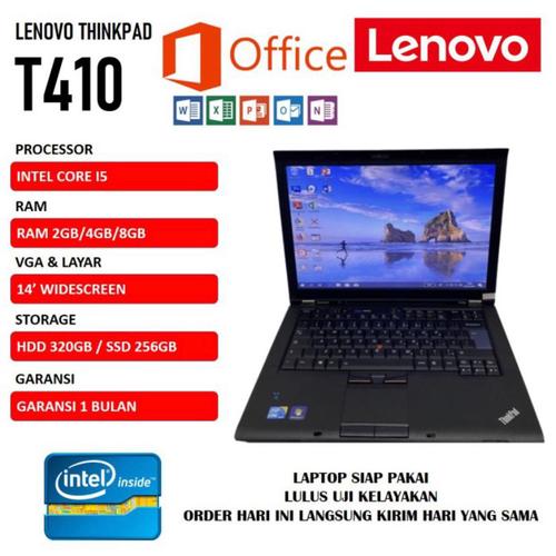 Laptop Lenovo Thinkpad t410 i5 Ram 4gb SSD 180gb Termurah Bergaransi HDD  TB, gb di Fykcom Tokopedia