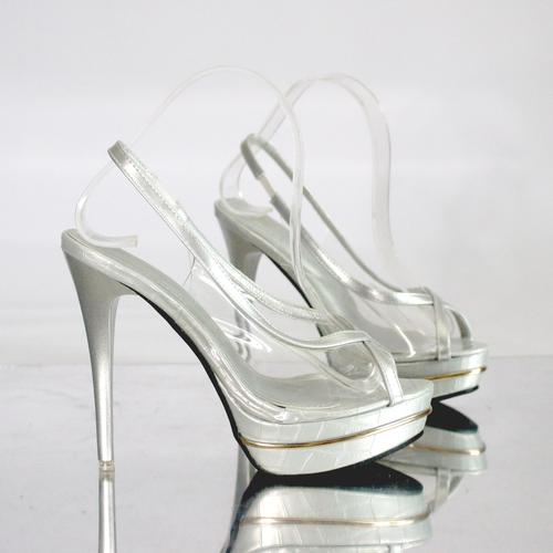 Jual Sepatu stiletto highheels 13cm silver putih hitam KY1767